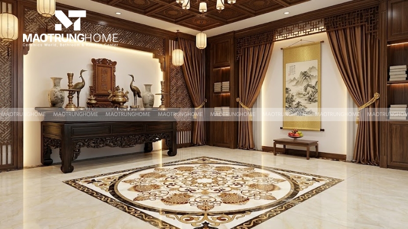 Gạch thảm trang trí cắt viền tạo điểm nhấn sang trọng