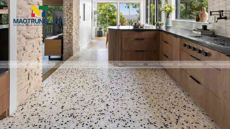 Gạch porcelain vân terrazzo cho nội thất