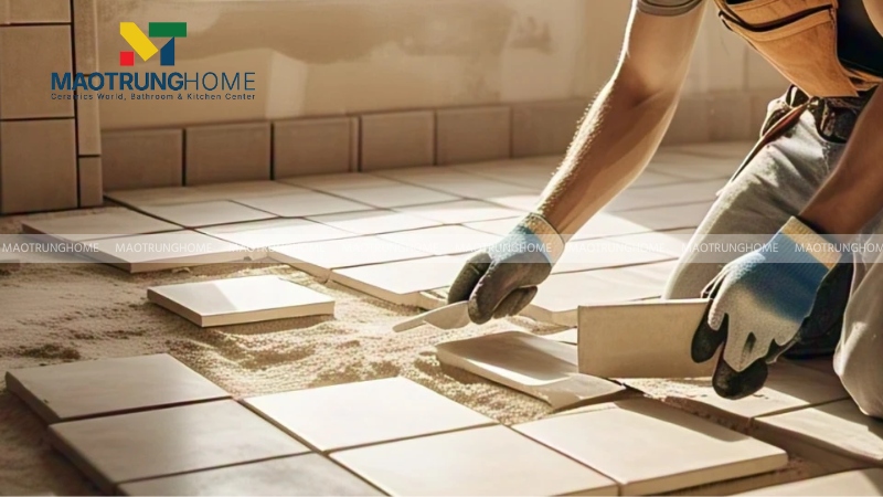 Trải lớp đệm cát lót