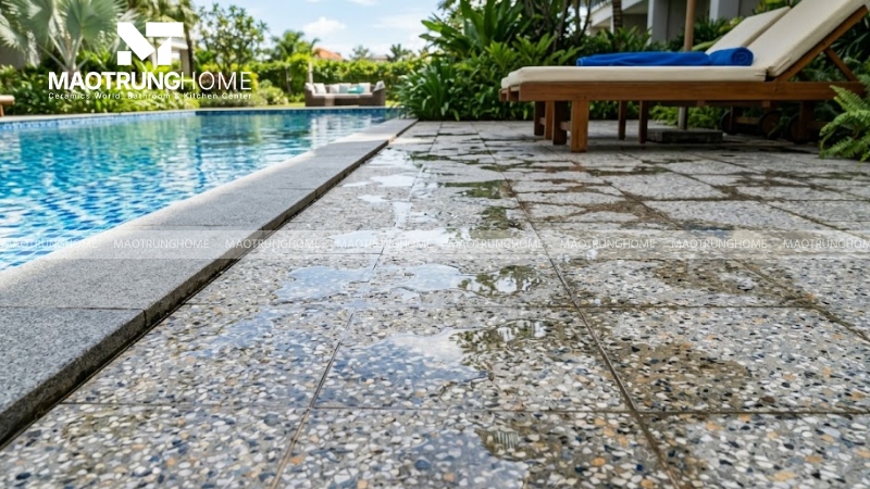 Xử lý nền đọng nước ở sân vườn
