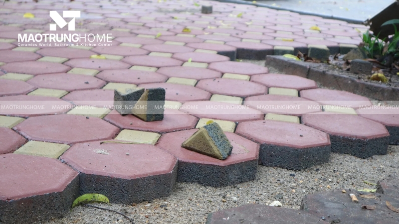 Gạch block bát giác nhám bền chắc, lý tưởng cho sân vườn