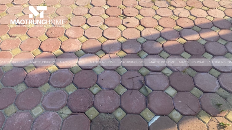 Mẫu gạch block bát giác nhám lát lối đi