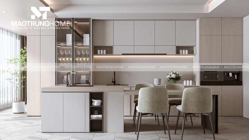 Ốp gạch men giá rẻ cho các vách bên trong hộc tủ
