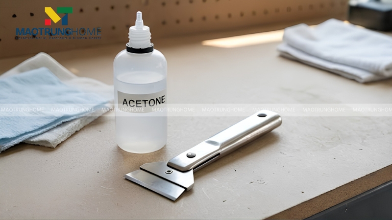 Bạn cần dung môi Acetone hoặc xăng thơm
