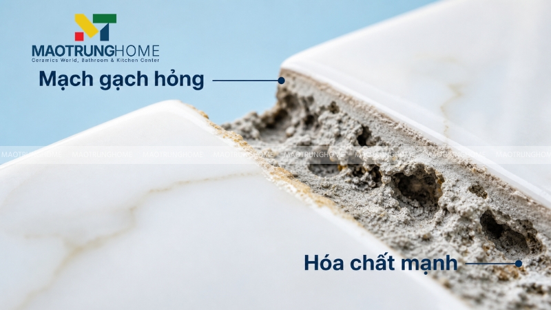 Sai lầm phá hủy kết cấu sàn nhà khi tẩy ron gạch