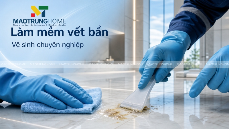 Kết hợp miếng pad chà sàn và dao sủi nhựa