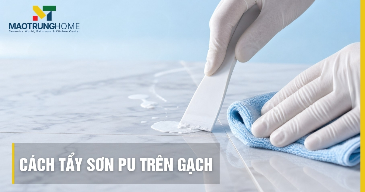 Cách tẩy sơn PU trên gạch hiệu quả, sạch bóng, không trầy xước
