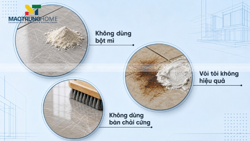 Các sai lầm khi dùng mẹo dân gian tẩy vết cháy gạch