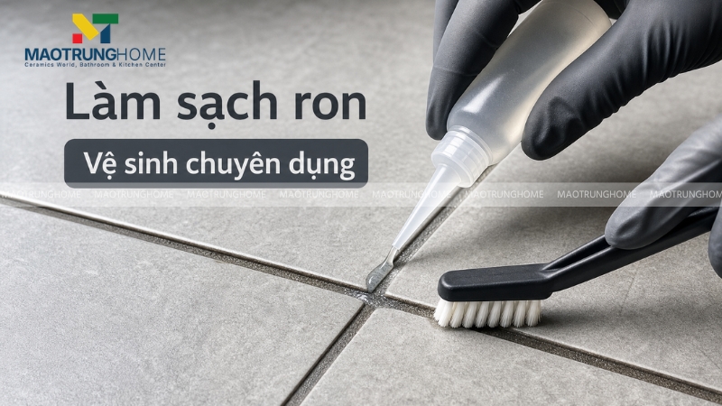 Vệ sinh đường ron gạch bị ố đen