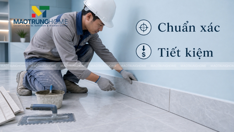 Công thức bóc tách khối lượng gạch 40x40 len tường