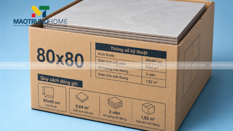 Quy cách đóng gói tiêu chuẩn của gạch 80x80