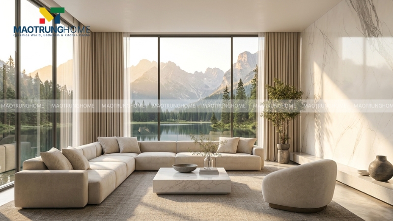 Nên dùng đá marble ốp tường ở vị trí phù hợp.