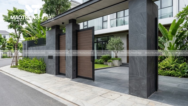 Mẫu cổng ốp cho nhà phố hiện đại (Mẫu 3)
