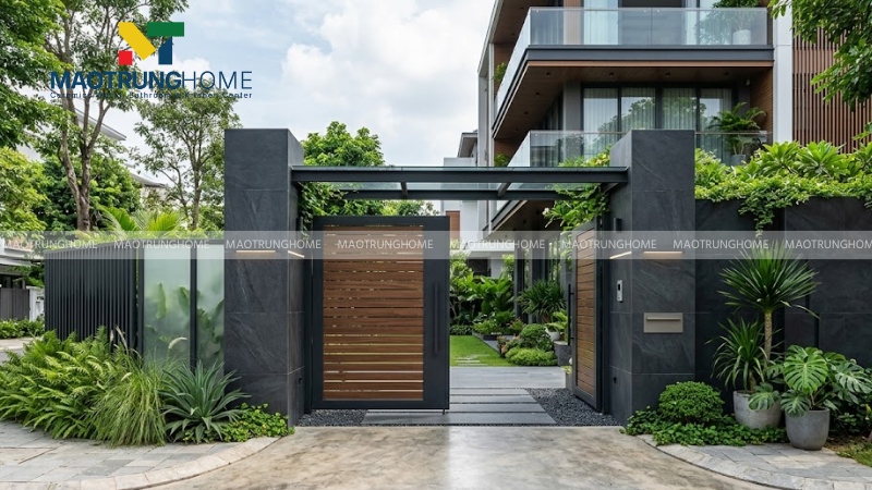 Mẫu cổng ốp cho nhà phố hiện đại (Mẫu 5)