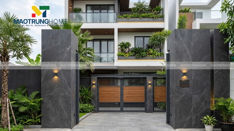 Mẫu cổng ốp cho nhà phố hiện đại (Mẫu 7)