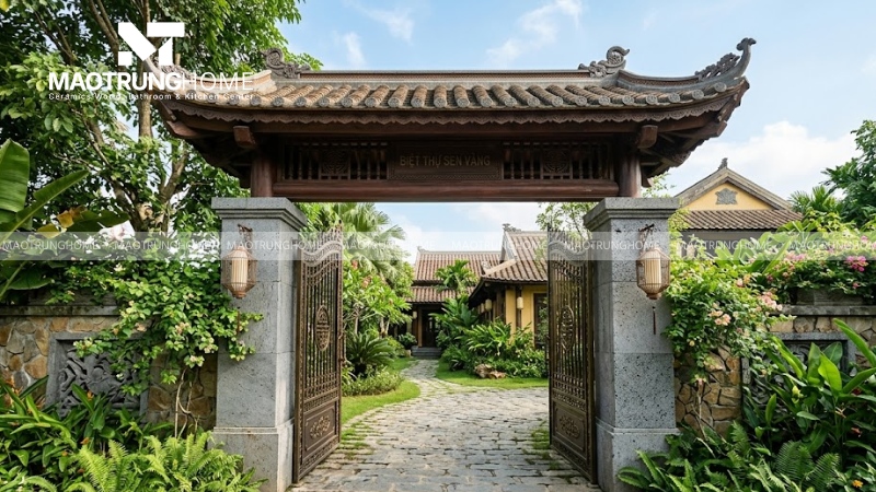 Mẫu ốp trụ cổng phong cách Indochine (Mẫu 3)