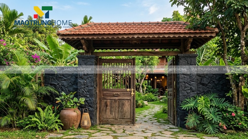 Mẫu ốp trụ cổng phong cách Indochine (Mẫu 4)