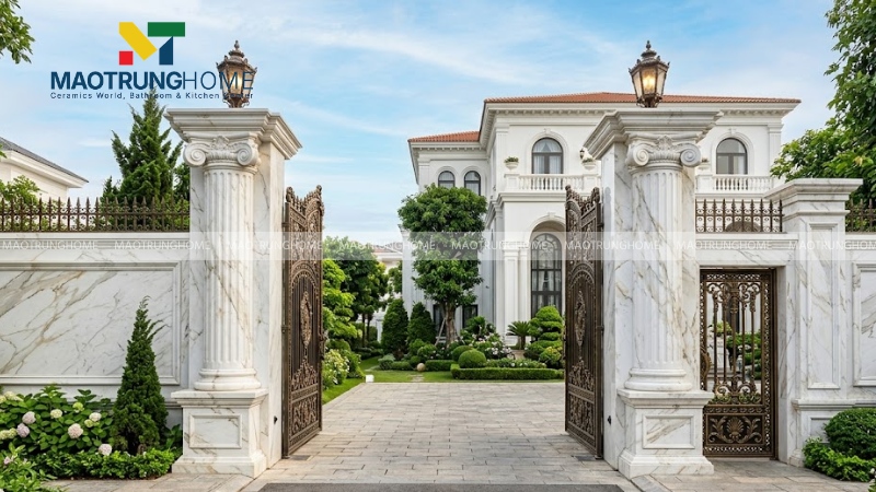 Mẫu ốp cổng cho biệt thự tân cổ điển (Mẫu 5)