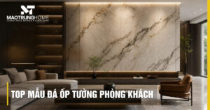 Top mẫu đá ốp tường phòng khách sang trọng xu hướng 2026