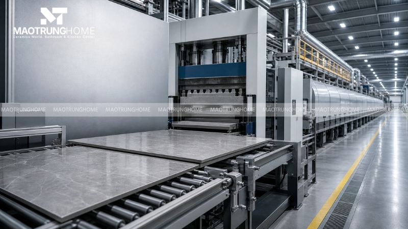 Dây chuyền công nghệ ép nung gạch tại nhà máy KIS