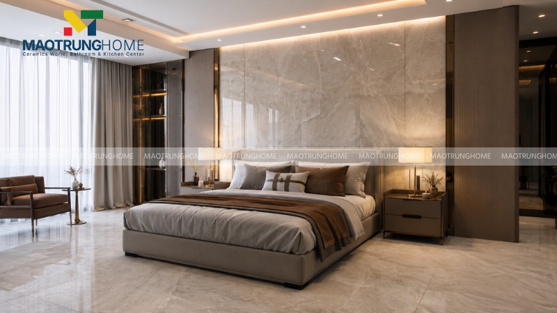 Phòng ngủ lát gạch Thạch Bàn hiện đại