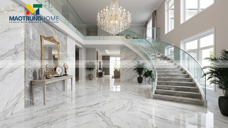 Sảnh biệt thự lát gạch Thạch Bàn sang trọng