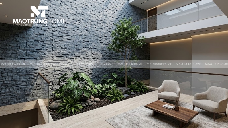 Chọn đá bóc lồi 3D cho giếng trời