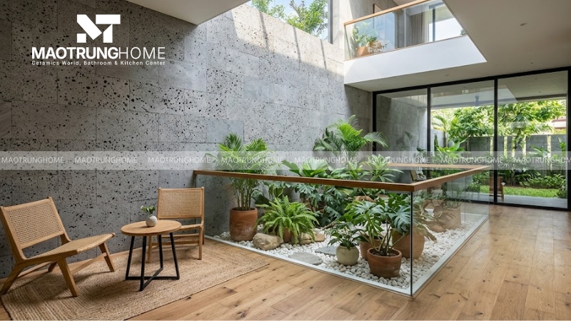 Chọn đá ong xám cho giếng trời