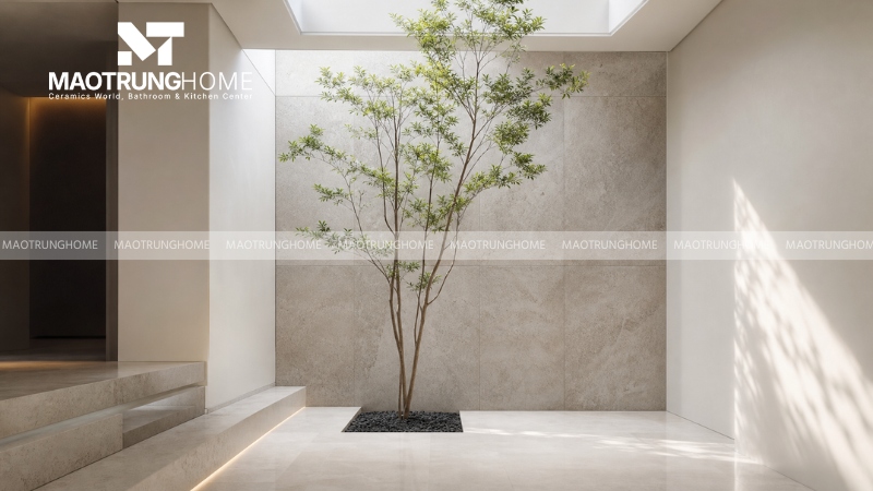 Chọn mẫu đá ốp giếng trời cho nhà tối giản (Mẫu 3)