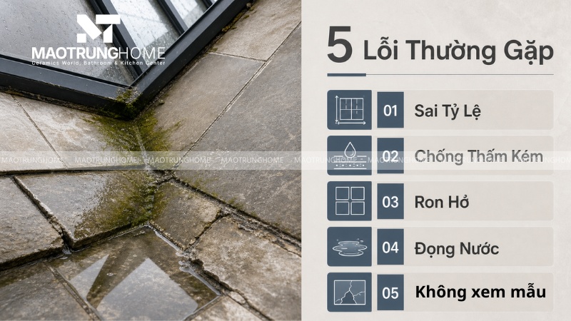 Lưu ý để giếng trời ốp đá đẹp lâu, ít rêu mốc