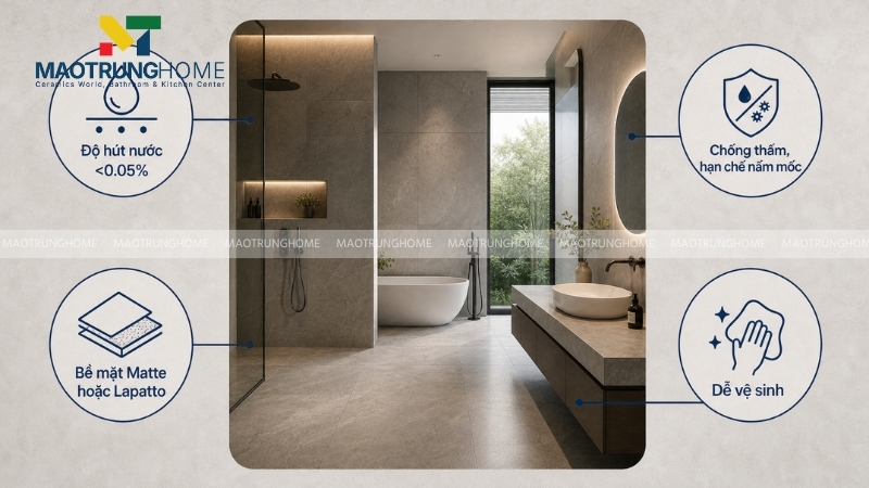Các tiêu chí chọn đá ốp tường trang trí cho phòng tắm