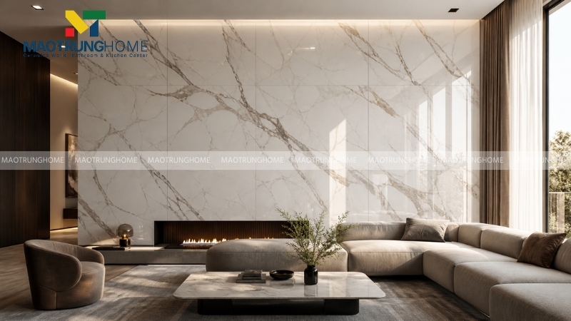 Mẫu đá ốp tường trang trí với vân đá sang trọng