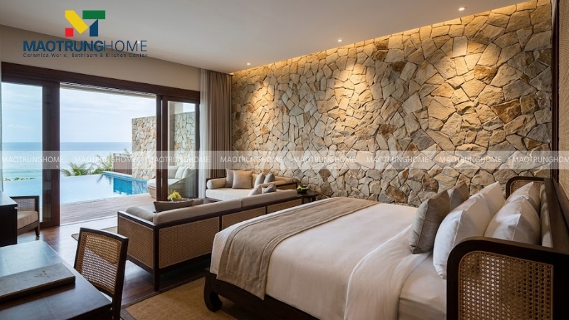 Đá sa thạch bóc thô phù hợp cho các khu nghỉ dưỡng