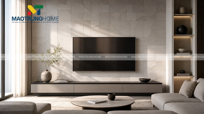 Gạch 3D là dòng gạch trang trí có bề mặt nổi khối hoặc tạo hiệu ứng thị giác ba chiều