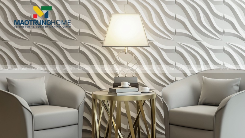 Gạch sóng 3D tông trung tính (Mẫu 3)