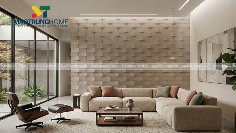 Gạch thẻ 3D tạo điểm nhấn tinh tế (Mẫu 3)