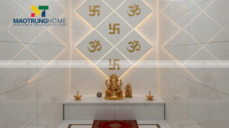 Mẫu gạch 3D mâm ngũ quả hoặc họa tiết tâm linh nhẹ (Mẫu 1)
