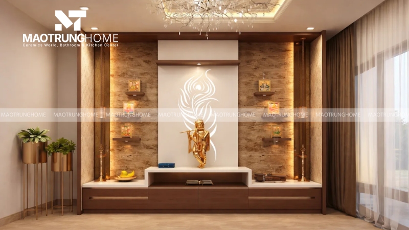 Mẫu gạch 3D mâm ngũ quả hoặc họa tiết tâm linh nhẹ (Mẫu 3)