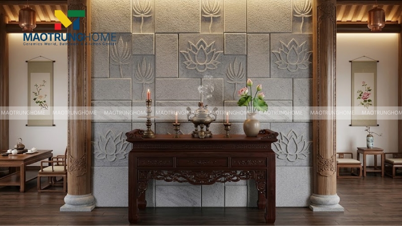 Mẫu gạch 3D hoa sen (Mẫu 1)