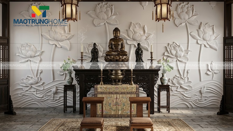 Mẫu gạch 3D hoa sen (Mẫu 2)