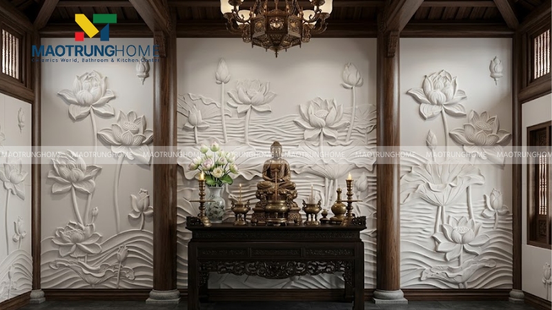 Mẫu gạch 3D hoa sen (Mẫu 3)