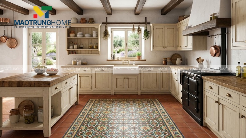 Gạch bông hoặc vintage họa tiết Moorish cho phong cách Địa Trung Hải (Mẫu 1)