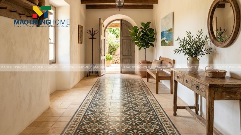 Gạch bông hoặc vintage họa tiết Moorish cho phong cách Địa Trung Hải (Mẫu 2)