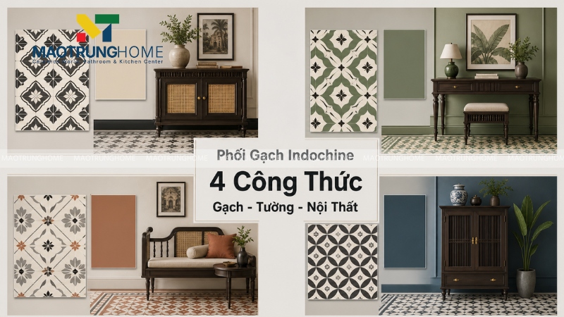 4 công thức phối gạch lát nền phong cách Indochine đẹp, dễ làm theo