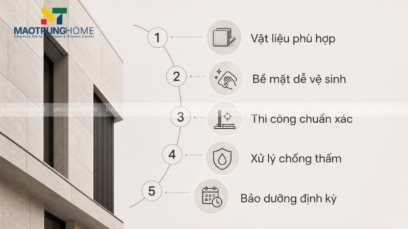 Lưu ý để biệt thự ốp đá đẹp lâu ngoài trời