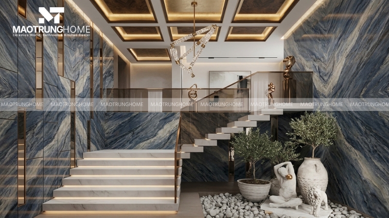 Gạch 3D ốp tường cầu thang