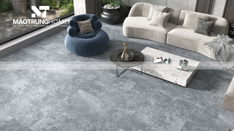 Gạch xám vân đá hợp phong cách tối giản và hiện đại