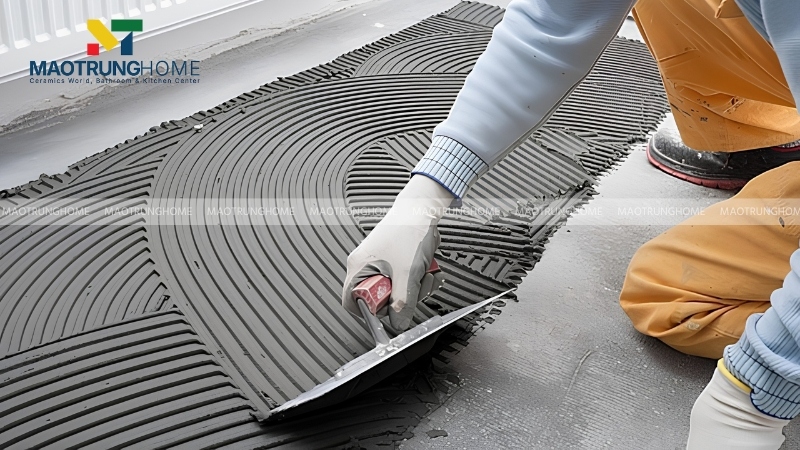Keo dán gạch giúp tăng cường bám dính và đóng vai trò như một giải pháp chống thấm