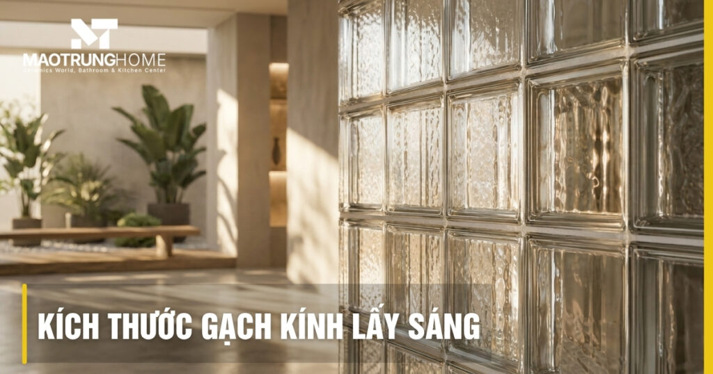 Kích thước gạch kính lấy sáng chuẩn: Tư vấn chọn size tối ưu