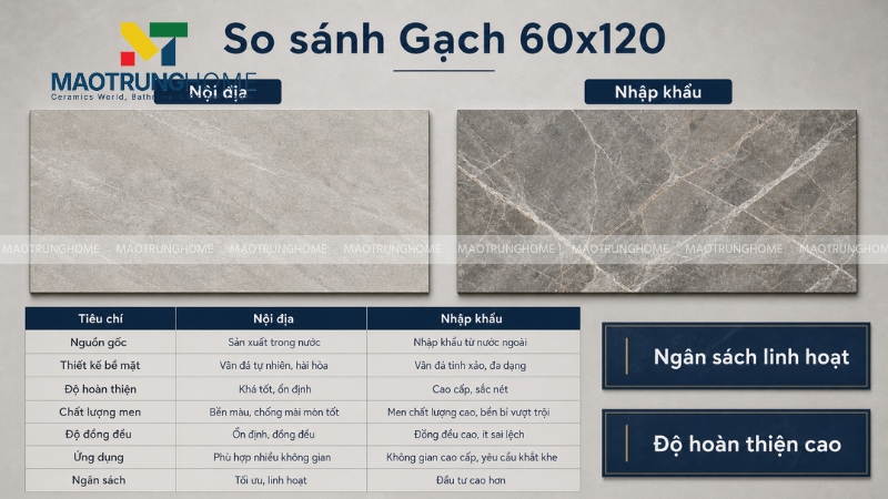 Bảng so sánh hàng nội địa và hàng nhập khẩu